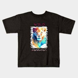 Lion Wild Nature Animal Colors Art Painting Kids T-Shirt